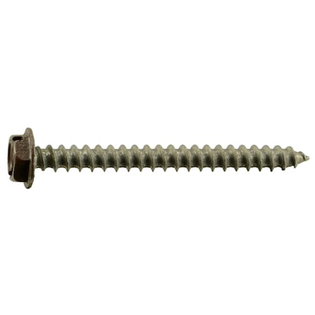 Midwest Fastener Sheet Metal Screw, #10 x 2 in, Painted 18-8 Stainless Steel Hex Head 10 PK 71074